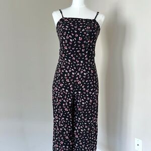 Floral Black and Pink Jumpsuit - XS